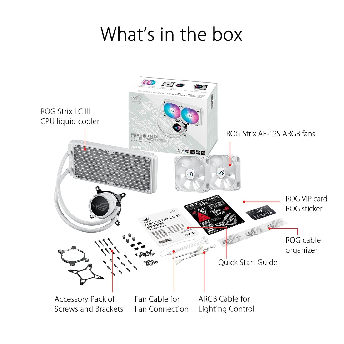 ASUS ROG STRIX LC 240 RGB WHITE AIO LIQUID CPU COOLER