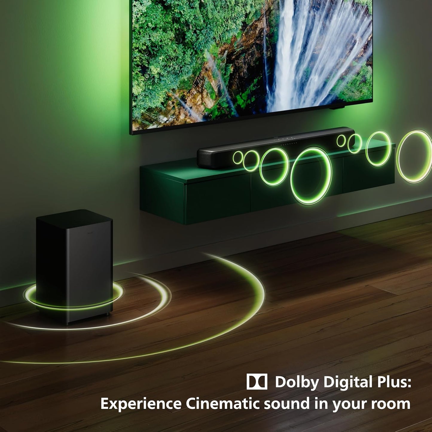 PHILIPS TAB5309 SOUNDBAR: 2.1 CH, 240W SOUNDBAR WIRELESS SUBWOOFER, DOLBY & DTS 3D VIRTUAL, DEEP BASS, BT 5.4 LE AUDIO SUPPORT