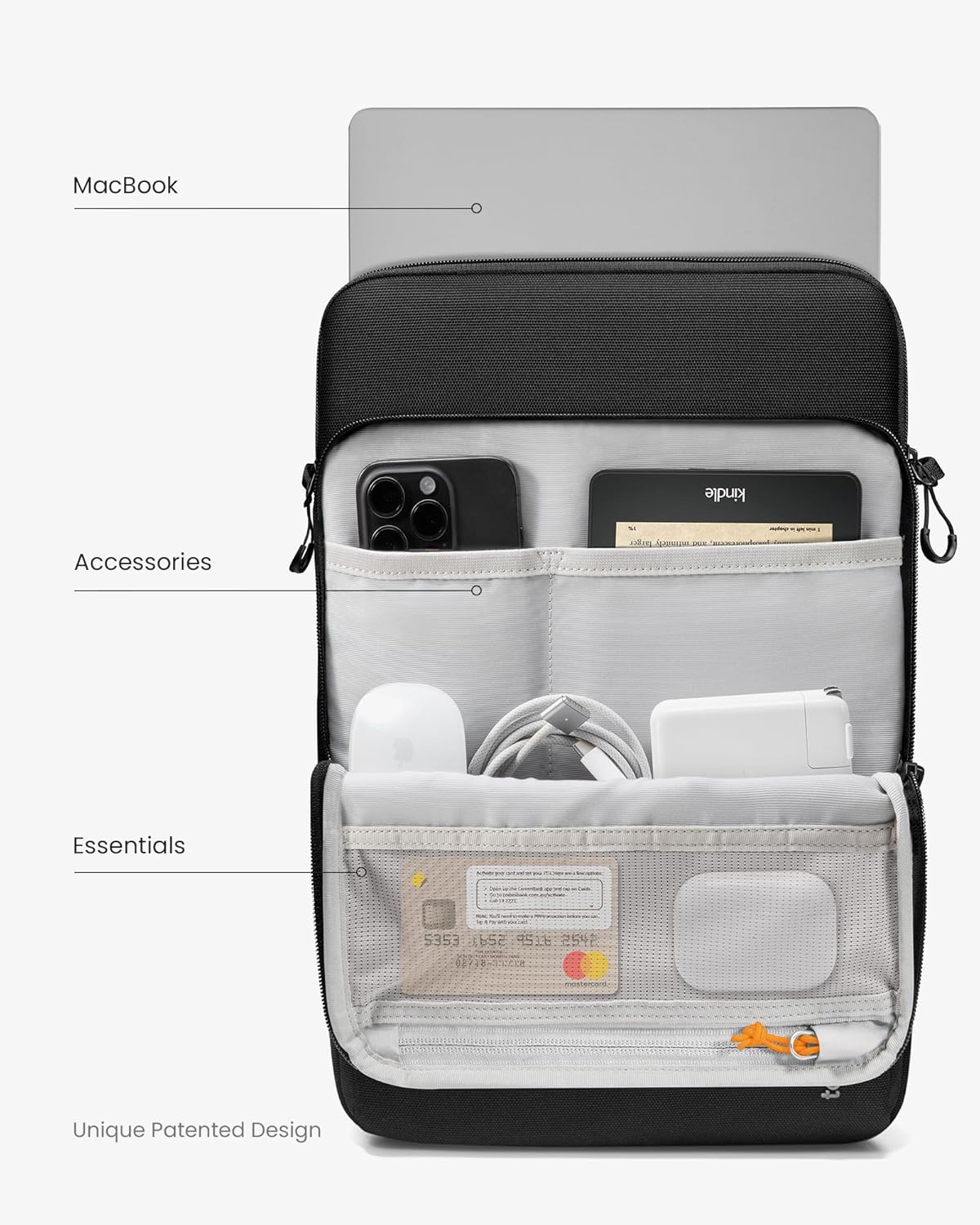 TOMTOC DEFENDERACE-A03 LAPTOP SHOULDER BAG BLACK-16 INCH