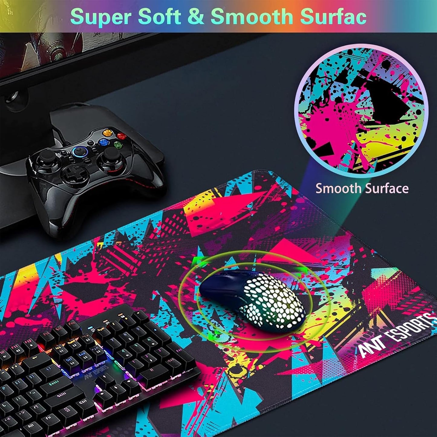 ANT ESPORTS SNEAKERZ GAMING MOUSEPAD - BLACK