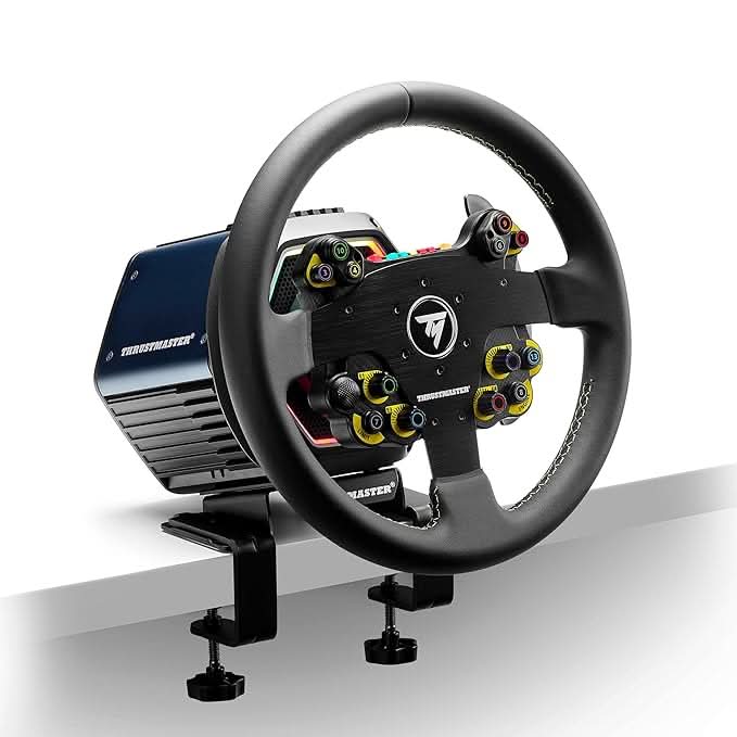 Thrustmaster EVO Racing 32R Round Leather-Wrapped Gaming Wheel and Detachable Hub, For PC and Consoles