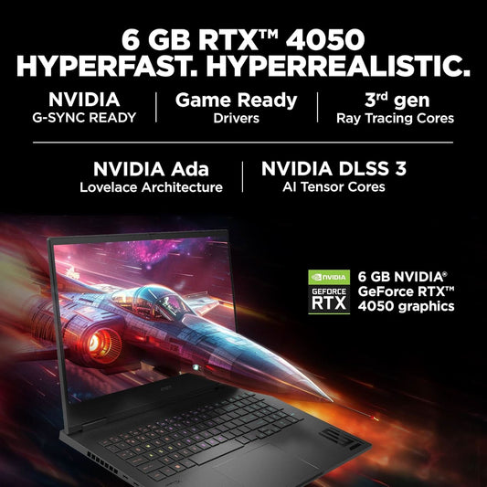 HP OMEN GAMING, 14TH GEN INTEL CORE I7-14650HX, 6GB NVIDIA RTX 4050, 16GB DDR5, 1TB SSD,16.1-INCH (40.9 CM), FHD, IPS, GAMING LAPTOP 144HZ, RGB BACKLIT KB,(WIN 11, OFFICE 21, BLACK, 2.39 KG) WF1171TX