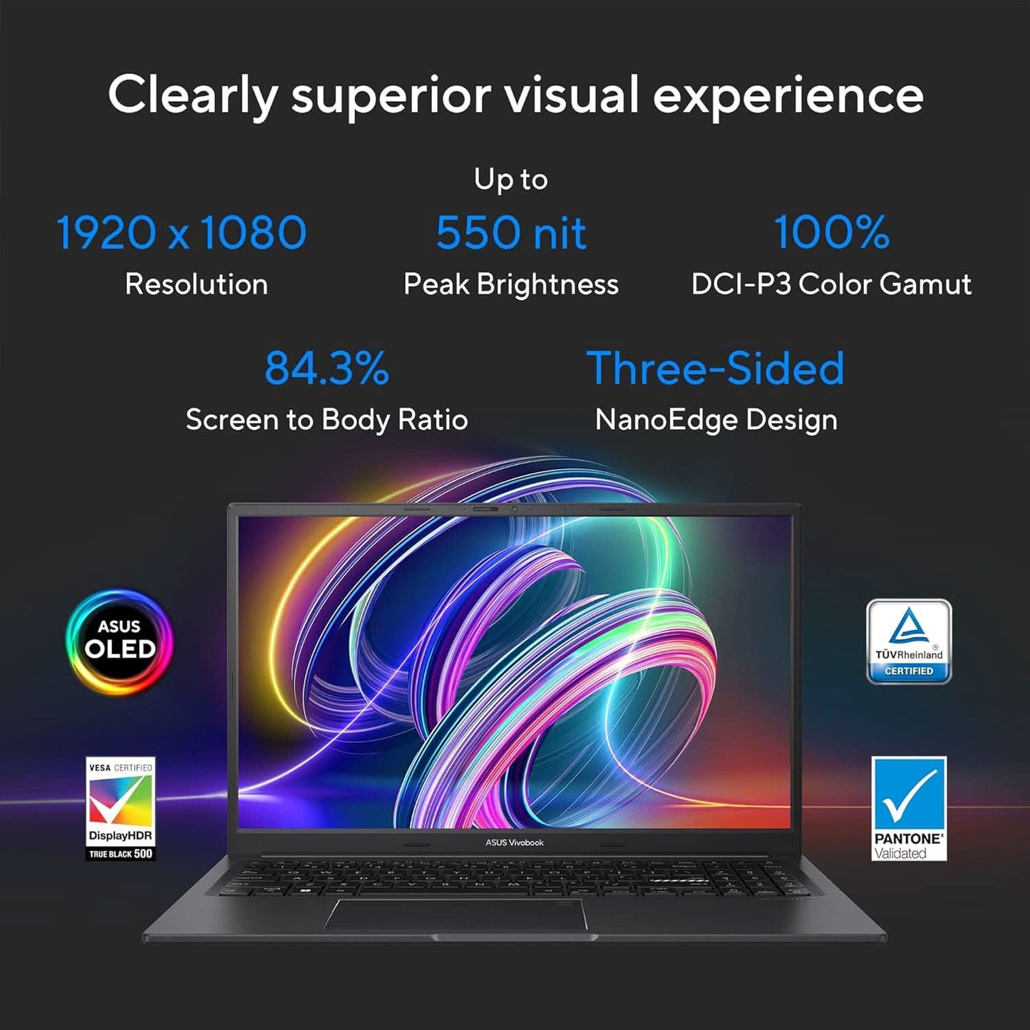 ASUS VIVOBOOK 15X OLED (2023), INTEL CORE I5-1340P 13TH GEN, 15.6 INCH (39.62 CM) FHD OLED, THIN & LIGHT LAPTOP (16GB/1TB SSD/IRIS X? GRAPHICS/WIN 11/OFFICE 2021/BLACK/1.6 KG), K3504VA-LK551WS