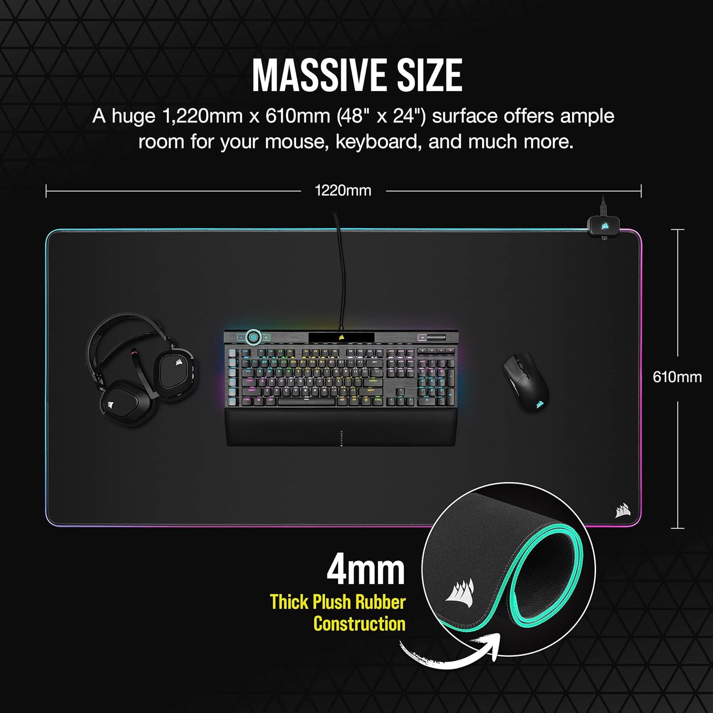 CORSAIR MM700 RGB GAMING MOUSE PAD - 3XL CH-9417080-WW