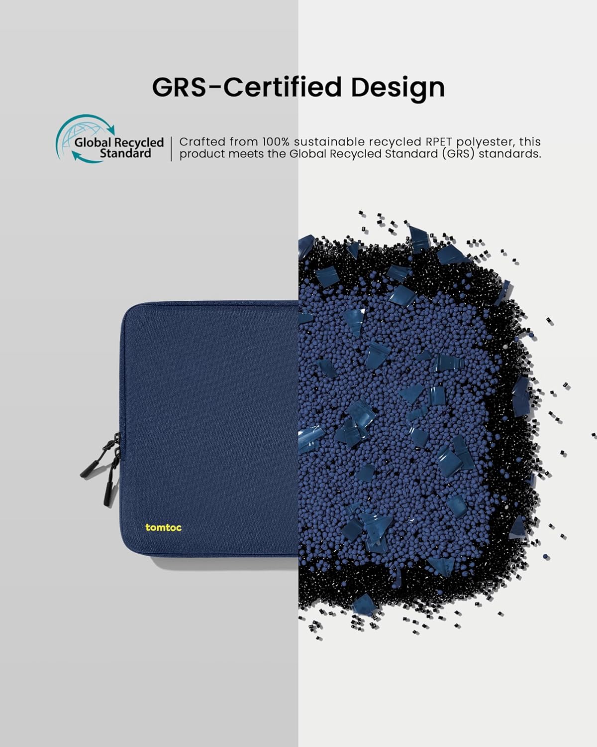 TOMTOC DEFENDER-A13 LAPTOP SLEEVE KIT 14 INCH-NAVY BLUE