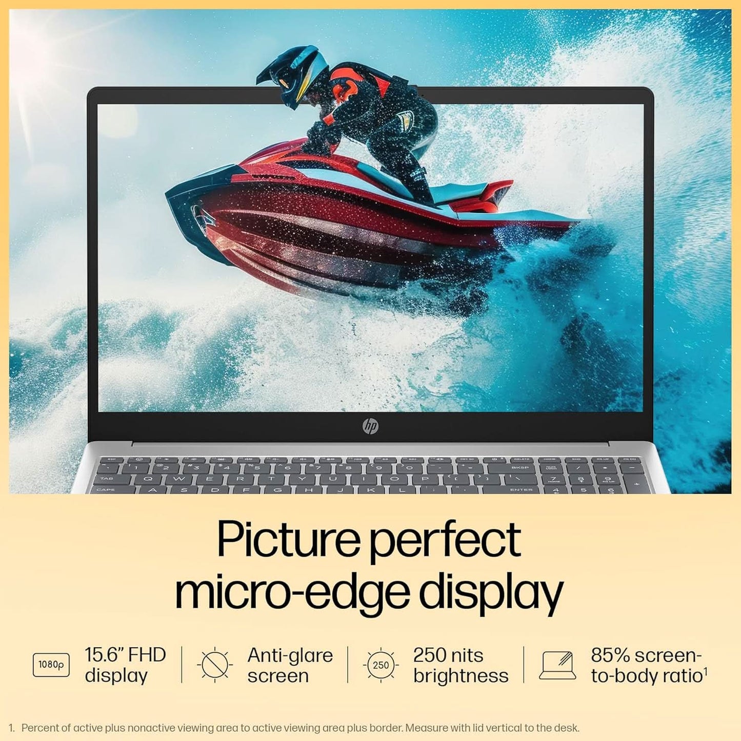 HP LAPTOP 15, ENHANCED BY AI, AMD RYZEN 5 7535HS, 15.6-INCH (39.6CM), FHD, 8GB DDR5, 512GB SSD, AMD RADEON GRAPHICS, 1080P FHD CAMERA W/PRIVACY SHUTTER, BACKLIT KB (WIN 11, SILVER, 1.59KG), FC1004AU