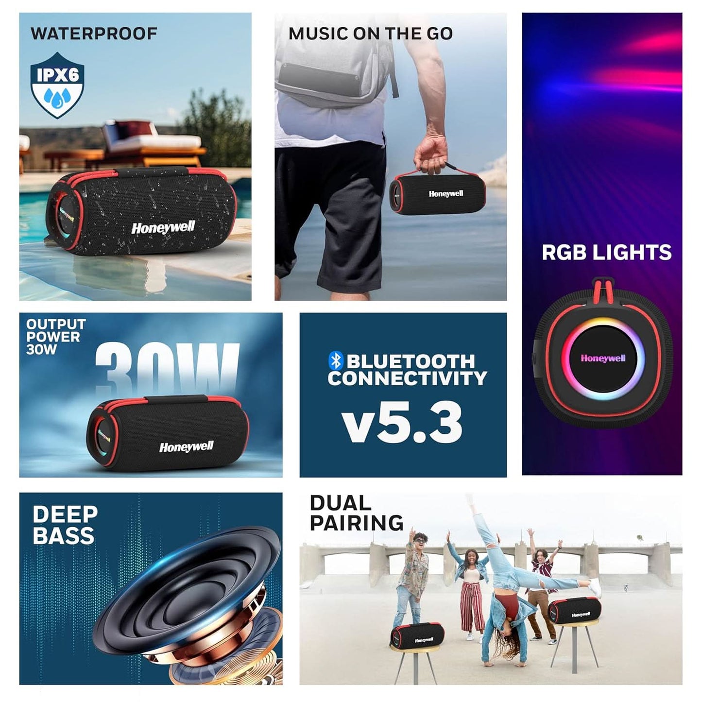 HONEYWELL TRUENO U400 30W 5.3 BLUETOOTH SPEAKER BLACK