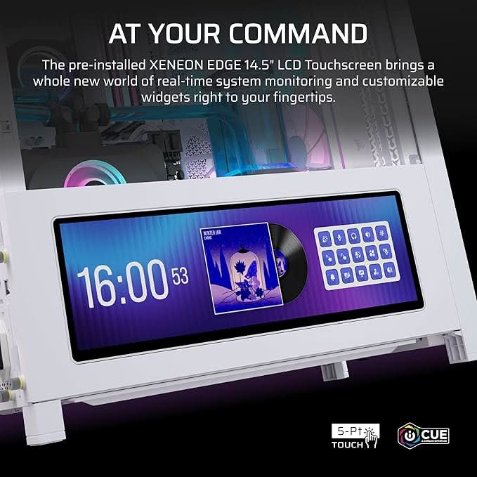 Corsair Chassis Frame 4000D LCD RS ARGB Premium Mid-Tower PC Case without PSU White - CC-9011327-WW