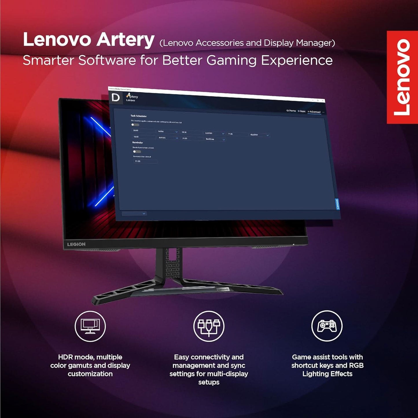LENOVO LEGION R27Q-30 27 INCH 165HZ 2K QHD GAMING MONITOR