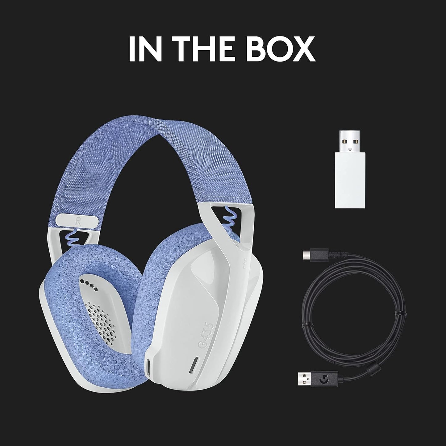 LOGITECH G435 LIGHTSPEED WIRELESS GAMING HEADSET - WHITE