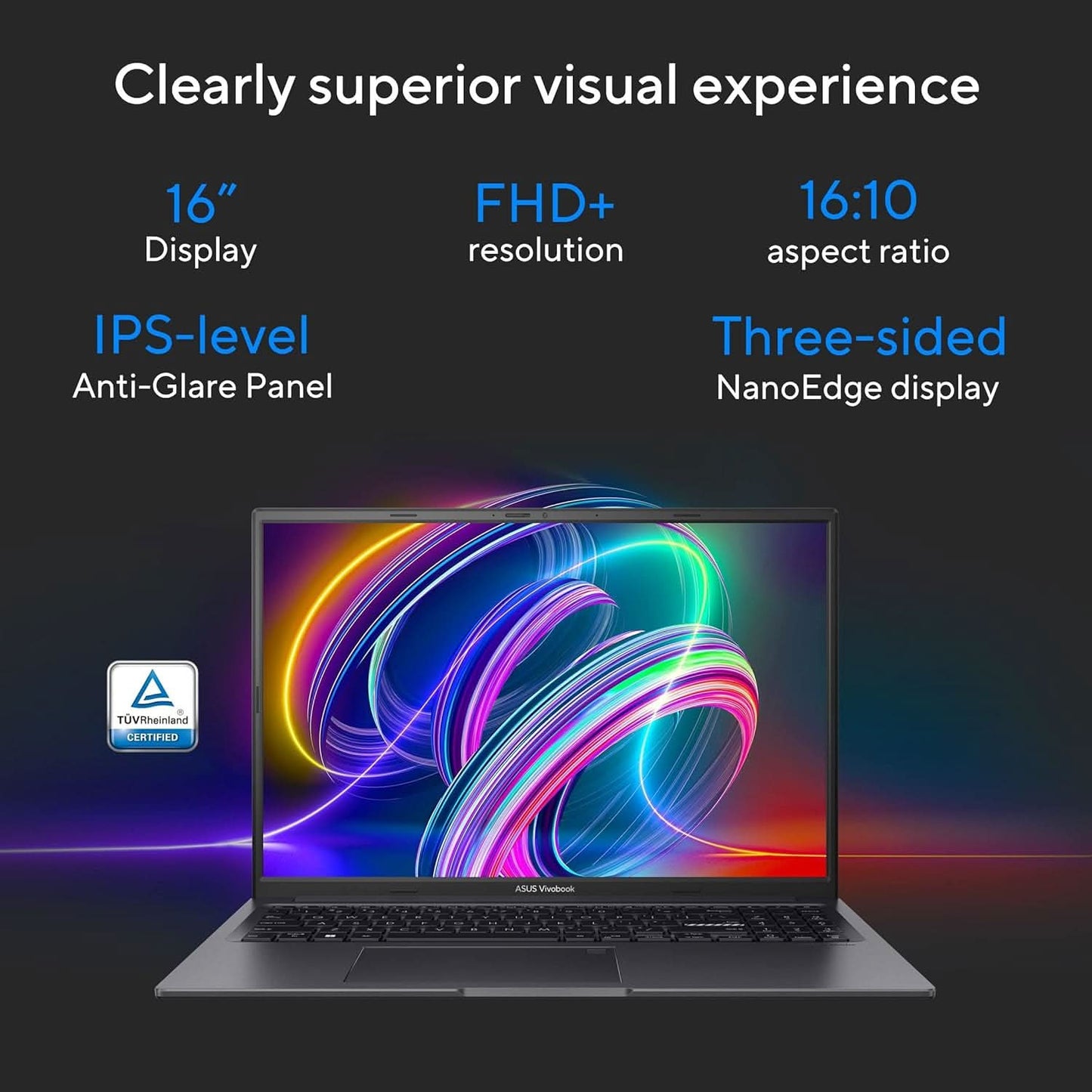 ASUS VIVOBOOK 16X, INTEL CORE I5-12450H 12TH GEN, 16-INCH (40.64 CM) FHD+, CREATOR/GAMING LAPTOP, (16 GB RAM/512GB SSD/6GB RTX 4050/WIN11//BACKLIT/FP/70WHR /BLACK/3.97 KG), K3605ZU-MBN541WS