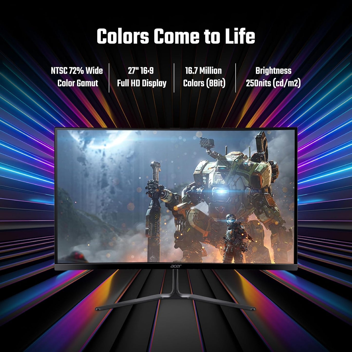 ACER ED270 Z 27 INCH FULL HD 1500 R CURVED GAMING BACKLIT LED LCD MONITOR