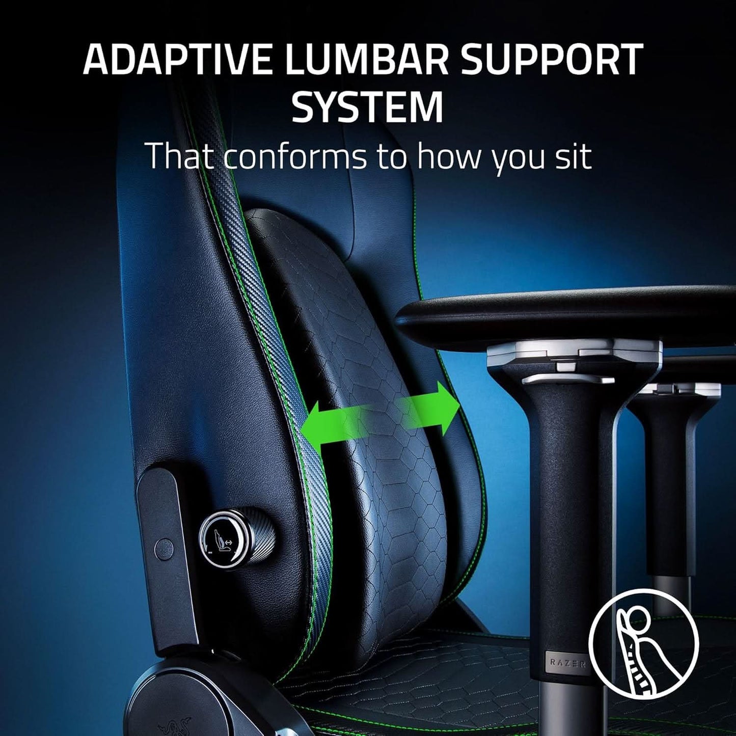 Razer Iskur V2 - Dark Grey Fabric - Gaming Chair with Built-In Lumbar Support -RZ38-04900300-R3U1