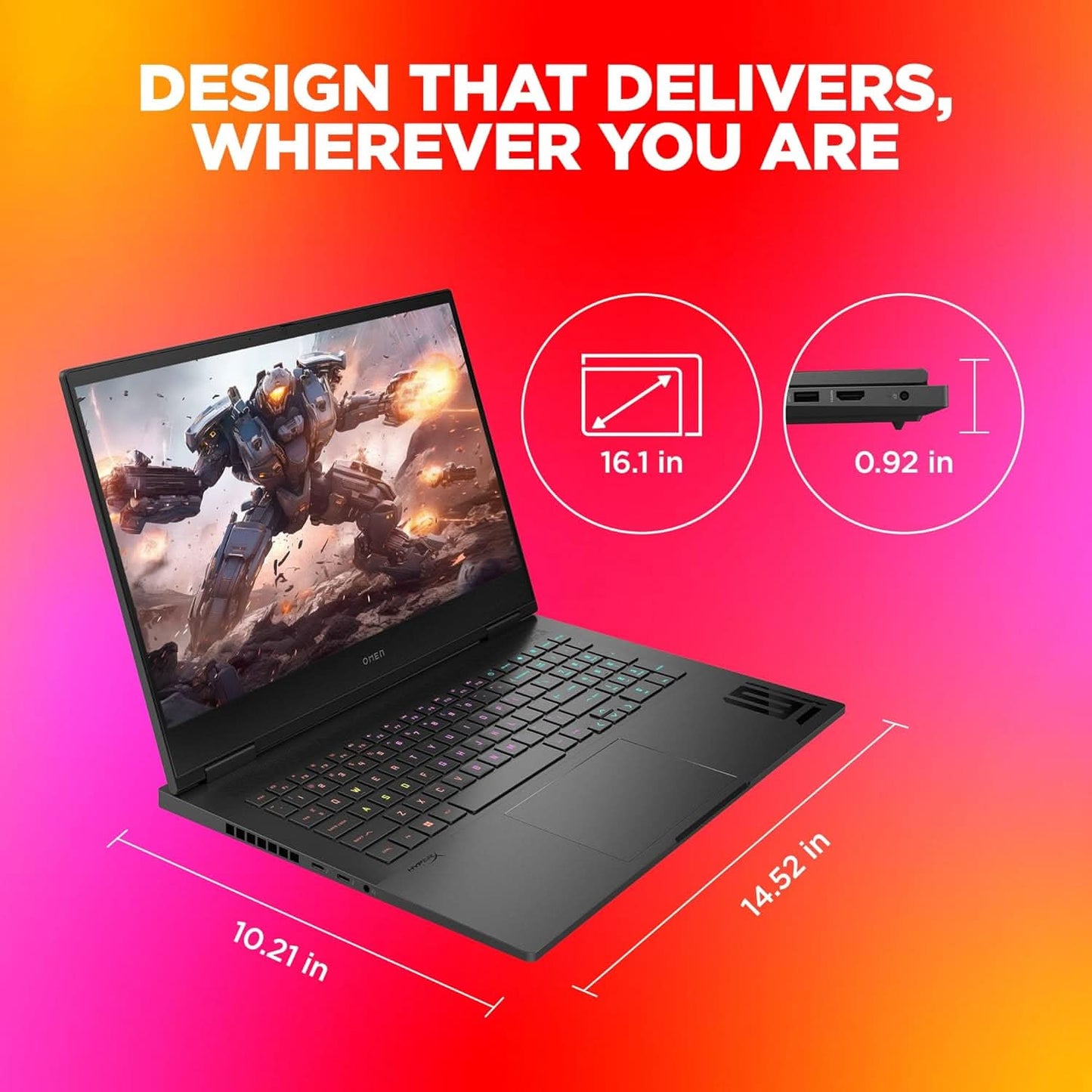 HP OMEN GAMING, 14TH GEN INTEL CORE I7-14650HX, 6GB NVIDIA RTX 4050, 16GB DDR5, 1TB SSD,16.1-INCH (40.9 CM), FHD, IPS, GAMING LAPTOP 144HZ, RGB BACKLIT KB,(WIN 11, OFFICE 21, BLACK, 2.39 KG) WF1171TX