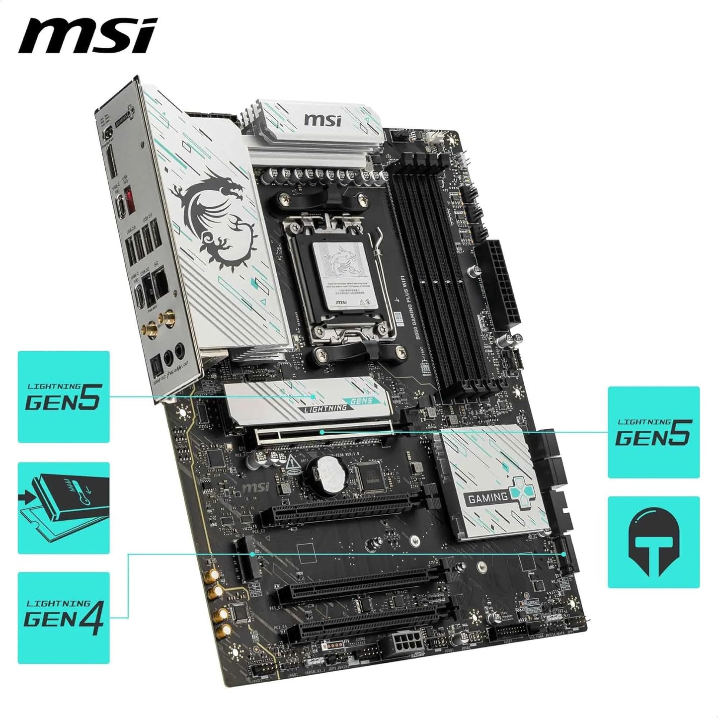 MSI B850M DDR5 GAMING PLUS WIFI MOTHERBOARD