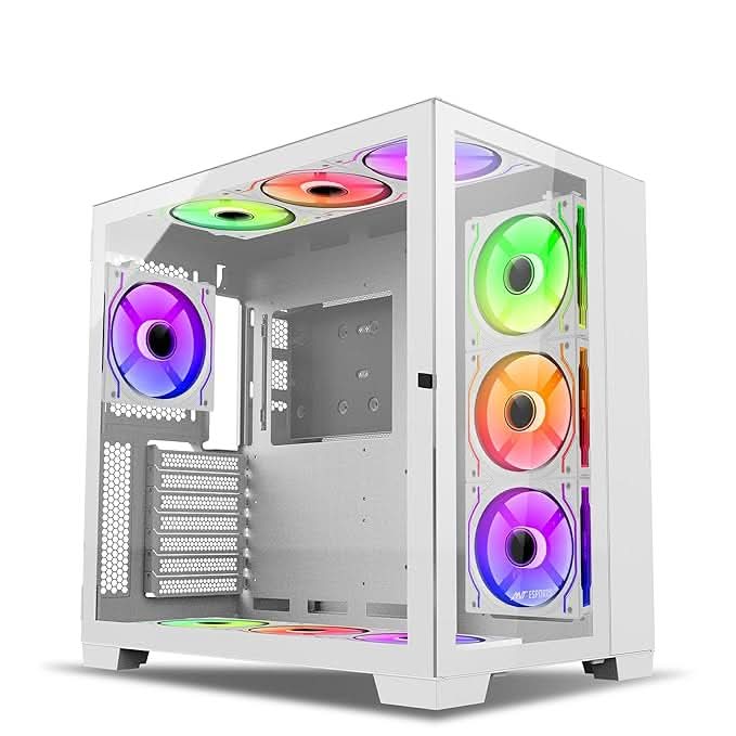 ANT ESPORTS CRYSTAL XL MID-TOWER ATX CABINET WHITE