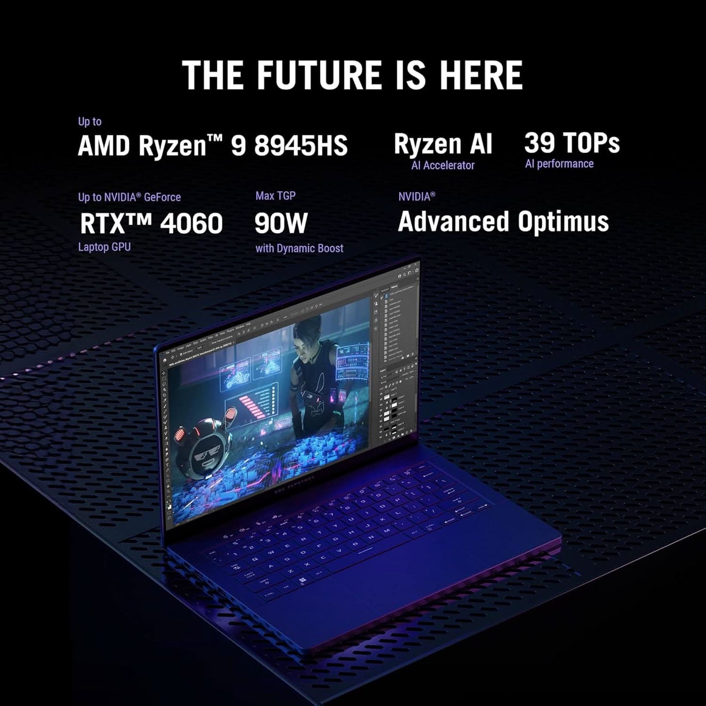 ASUS ROG ZEPHYRUS G14, GAMING LAPTOP, 14 INCH 3K OLED 120HZ 500NITS, AMD RYZEN 9 8945HS PROCESSOR, (16GB RAM/1TB SSD/NVIDIA GEFORCE RTX 4060/WINDOWS 11/OFFICE HOME/ECLIPSE GREY/1.5 KG), GA403UV-QS086WS