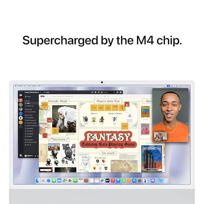 Apple 24-inch iMac with Retina 4.5K display M4 chip with 10 core CPU and 10 core GPU, 16GB, 256GB SSD - Silver