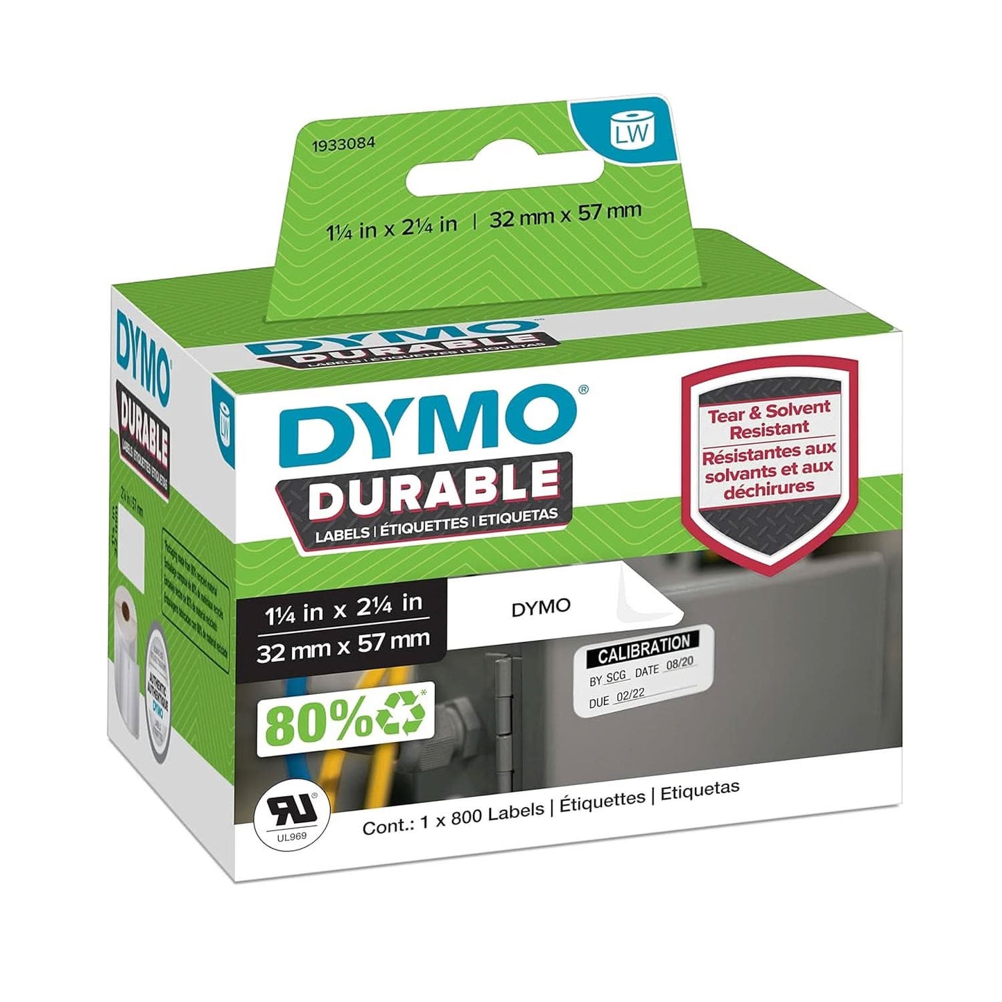 DYMO LW DURABLE 2-1/4" X 1-1/4" (57MM X 32MMX800NOS)
