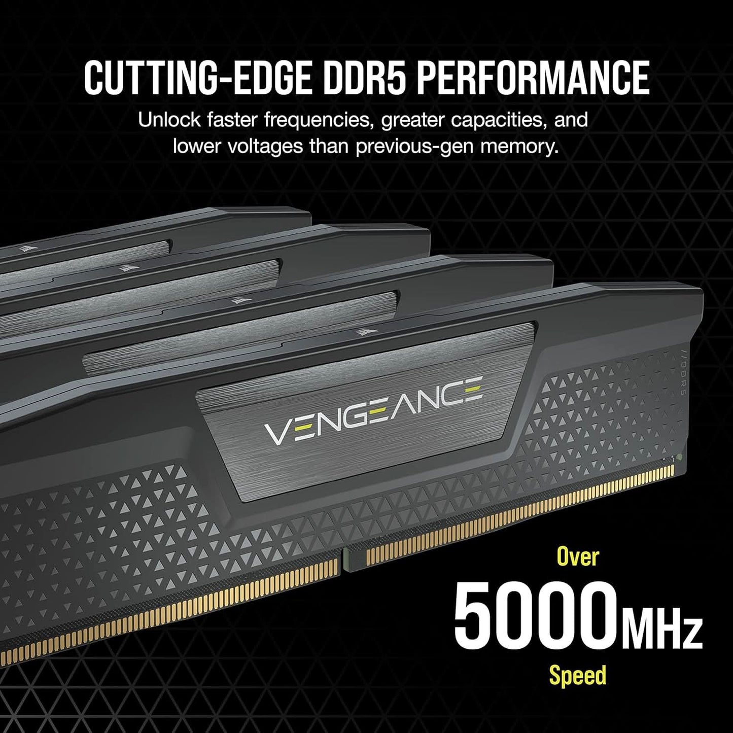 CORSAIR VENGEANCE 16GB RAM (1X16GB) DDR5 DRAM 5200MHZ MEMORY KIT BLACK CMK16GX5M1B5200C40