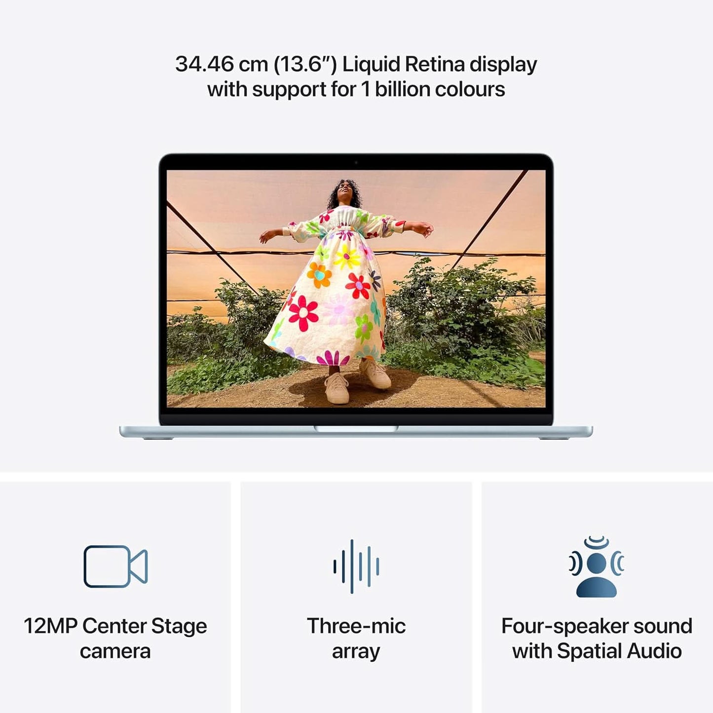 Apple 13-inch MacBook Air M5 chip with 10 core CPU and 8 core GPU, 16GB, 512GB SSD - Sky Blue