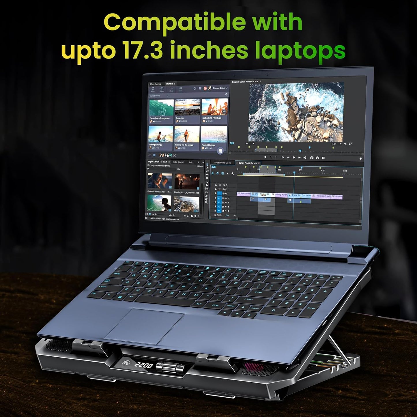 ANT ESPORTS NC281 GAMING LAPTOP COOLING PAD WITH 2 FANS