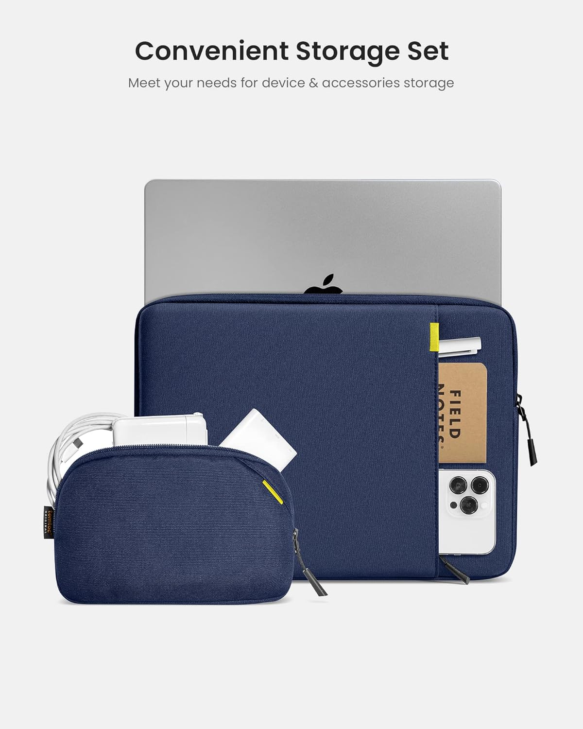 TOMTOC DEFENDER-A13 LAPTOP SLEEVE KIT 13 INCH-NAVY BLUE