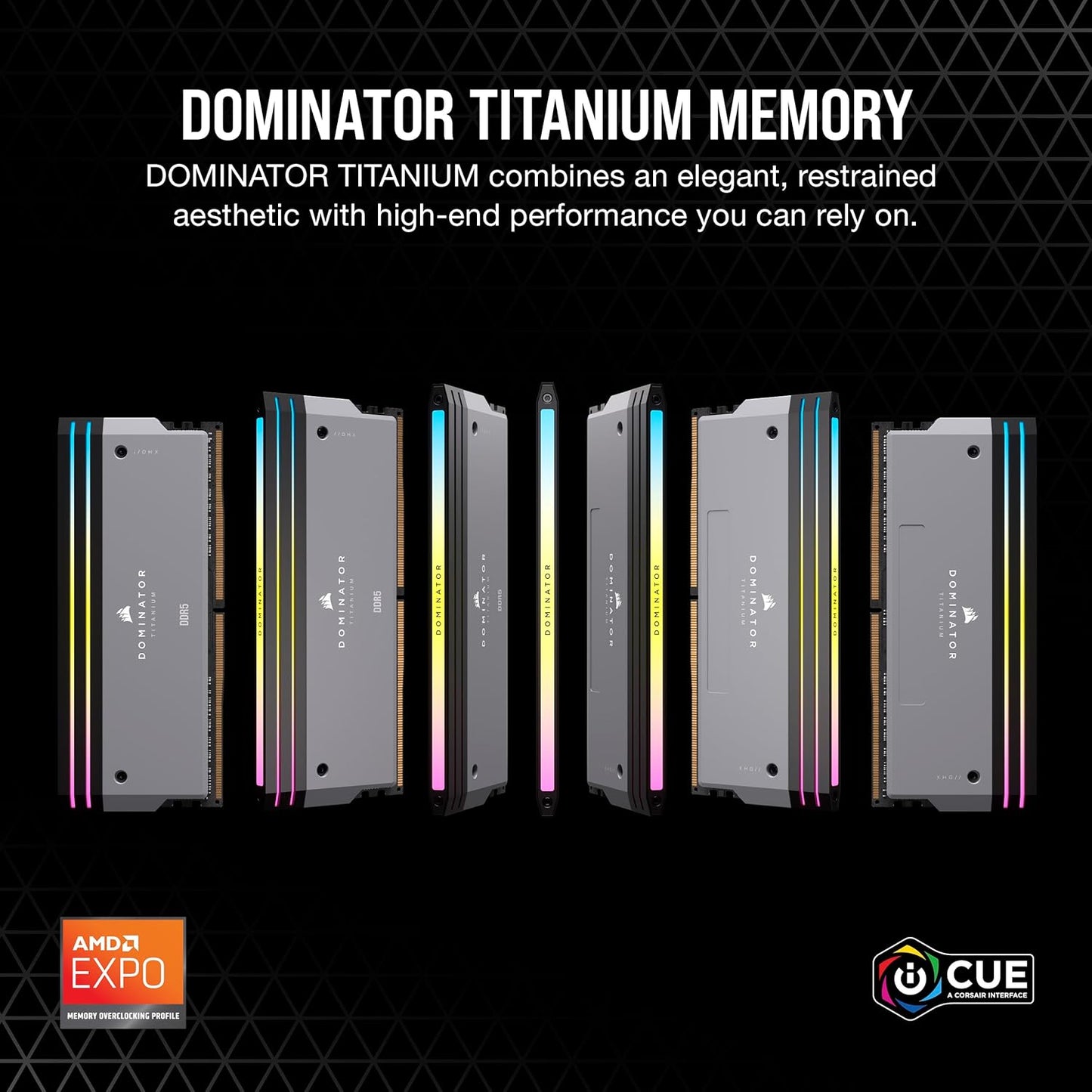 CORSAIR MEMORY CMP32GX5M2B6000Z30 DOMINATOR TITANIUM 32GB (2X16GB) DDR5 6000 CL30-36-36-76 1.4V AMD EXPO & INTEL XMP - GREY