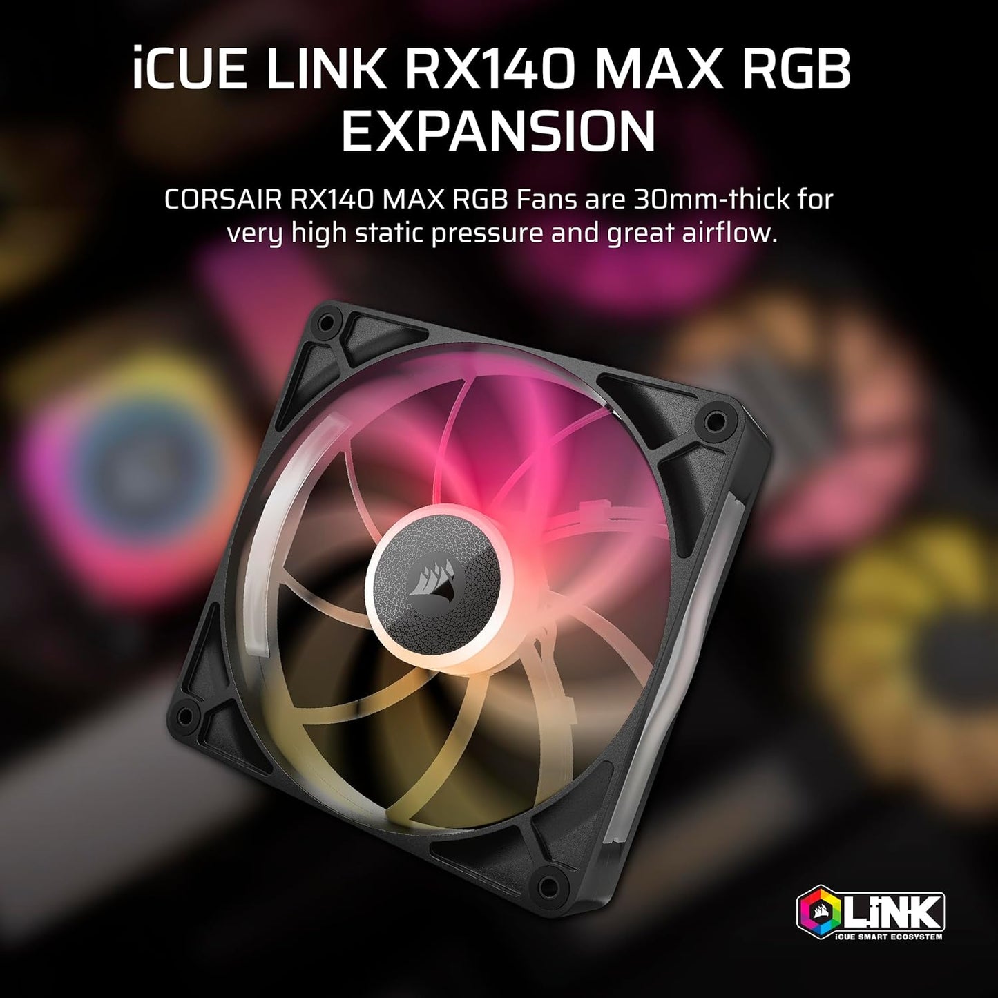 CORSAIR FAN RX RGB MAX SERIES, ICUE LINK RX140 RGB MAX, 140MM RGB FAN, SINGLE FAN-CO-9051035-WW