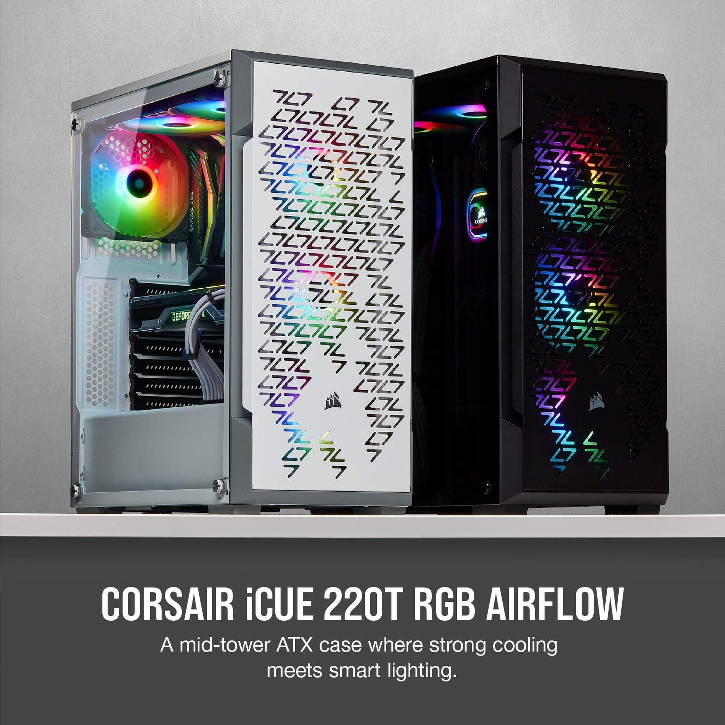 CORSAIR ICUE 220T TG MID-TOWER RGB ATX CABINET