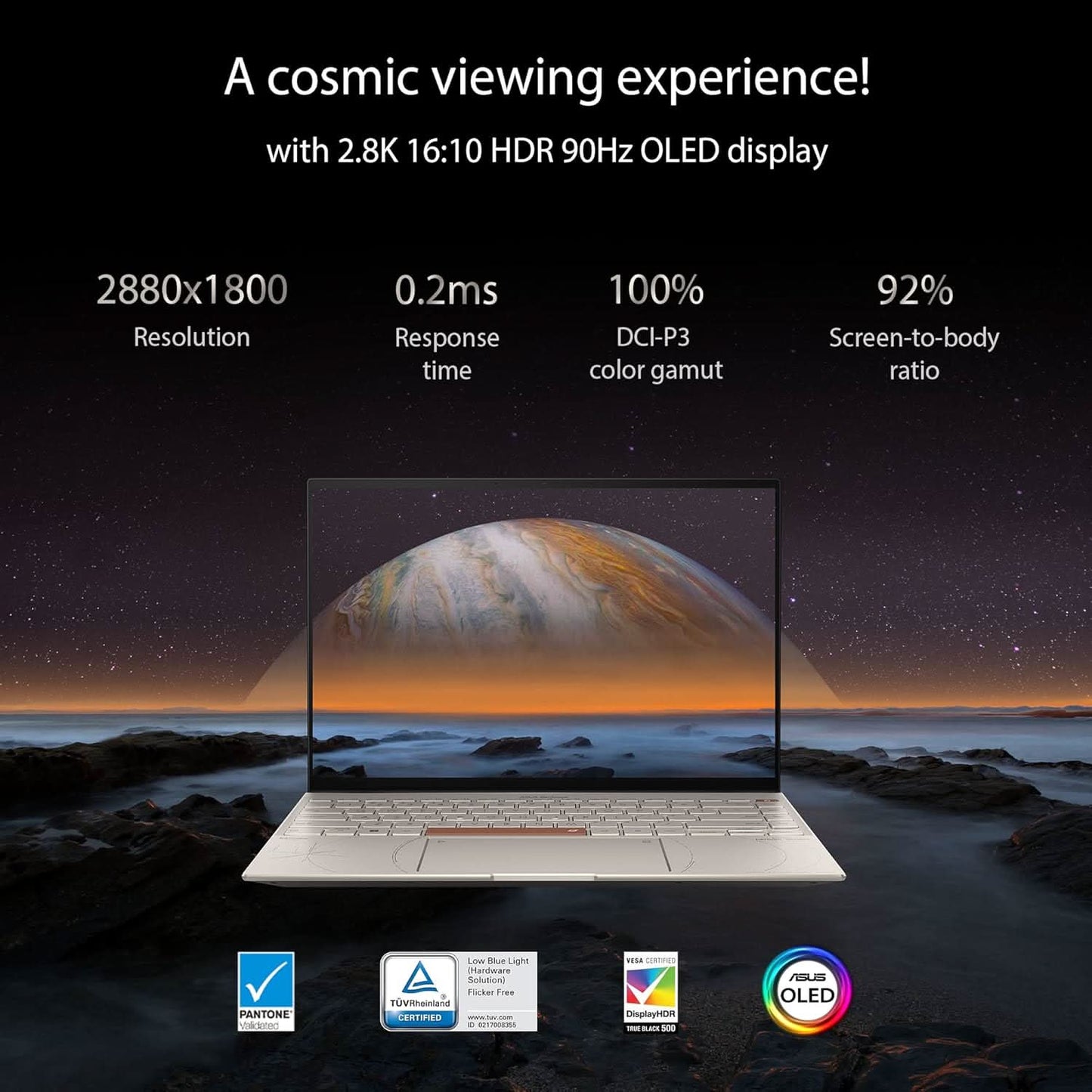 ASUS ZENBOOK 14X OLED SPACE EDITION, 14 INCH(35.56 CMS)2.8K OLED 16:10 90HZ TOUCH, INTEL CORE I7-12700H 12TH GEN, THIN & LIGHT LAPTOP(16GB/1TB SSD/WINDOWS 11/OFFICE 2021/TITANIUM/1.4 KG)UX5401ZAS-KN711WS