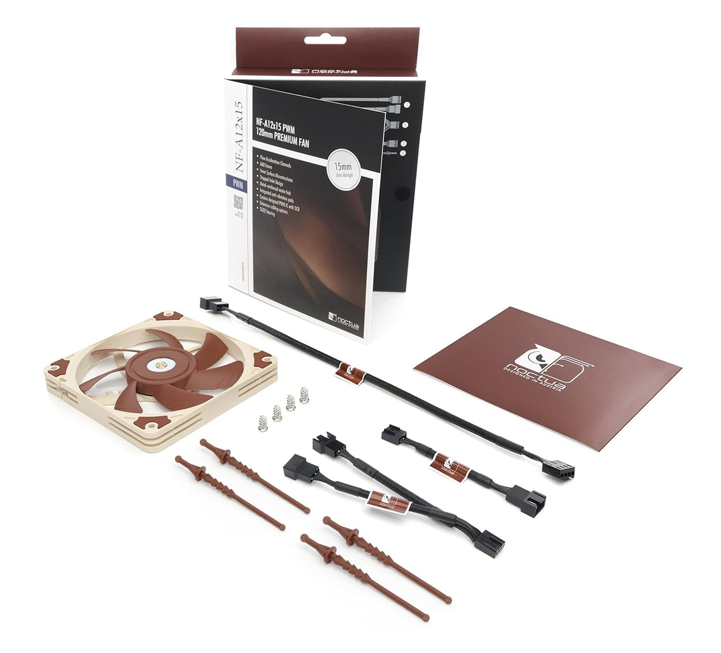 NOCTUA NF-A12X15 PWM CHROMAX.BLACK.SWAP, PREMIUM QUIET SLIM FAN, 4-PIN (120X15MM, BLACK)