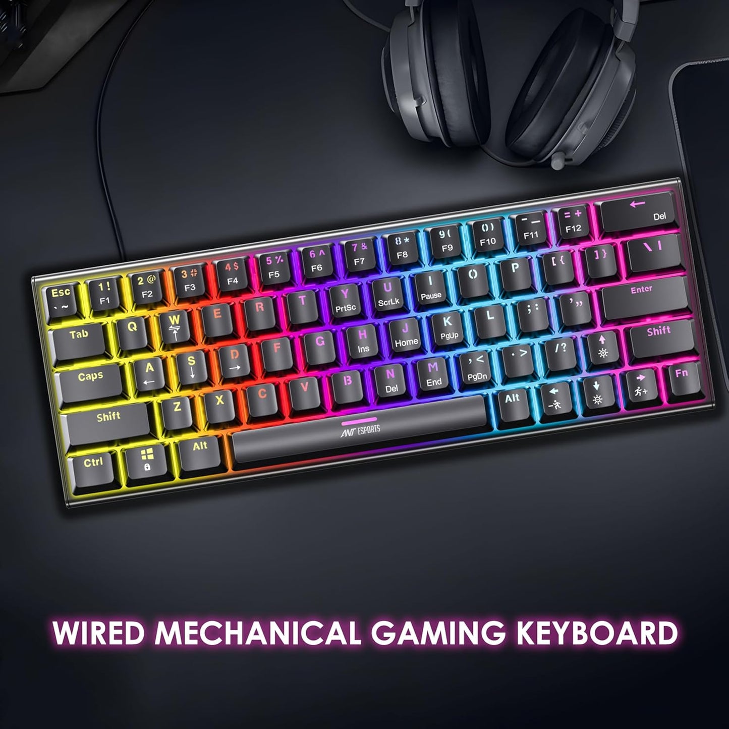 ANT ESPORTS MK1200 MINI 60% RGB MECHANICAL GAMING KEYBOARD