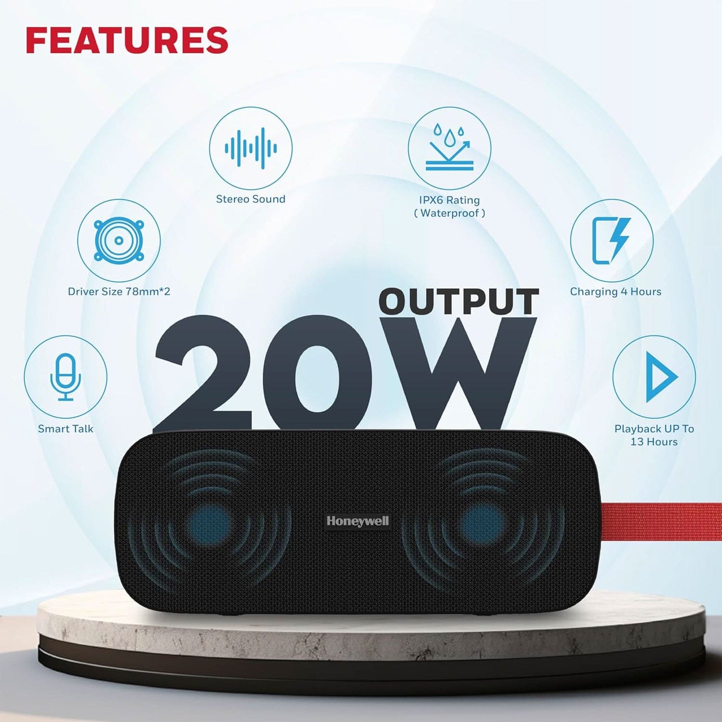 HONEYWELL TRUENO U300 20W 5.3 BLUETOOTH SPEAKER BLACK