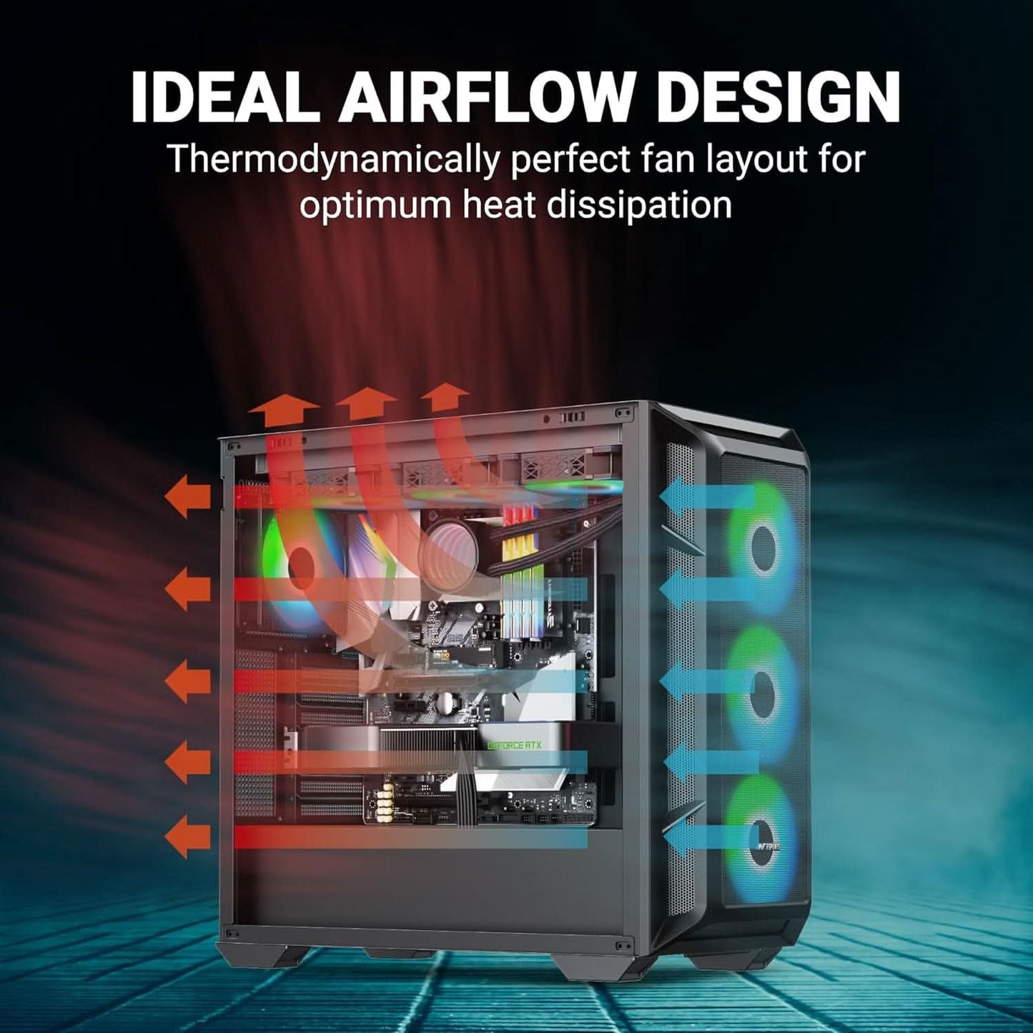 ANT ESPORTS 611 AIR MID-TOWER CABINET - BLACK