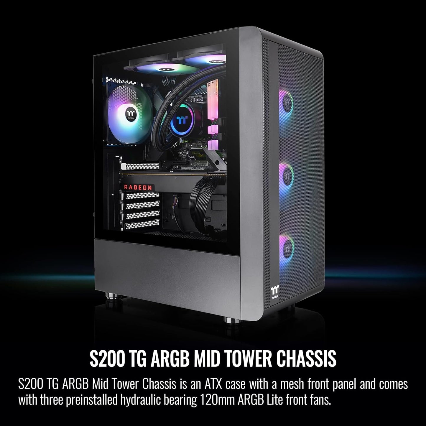 THERMALTAKE S200 TG ARGB MID TOWER CHASSIS CA-1X2-00M1WN-00