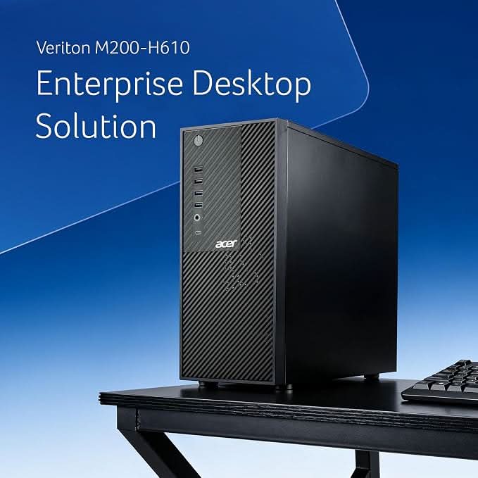 Acer Veriton Desktop, 12th Gen, Intel Core i3 12100 Processor, Intel UHD Graphics 730, 8 GB DDR4, 512 GB, Windows 11 Home, Black, 15.7L, M200-H610