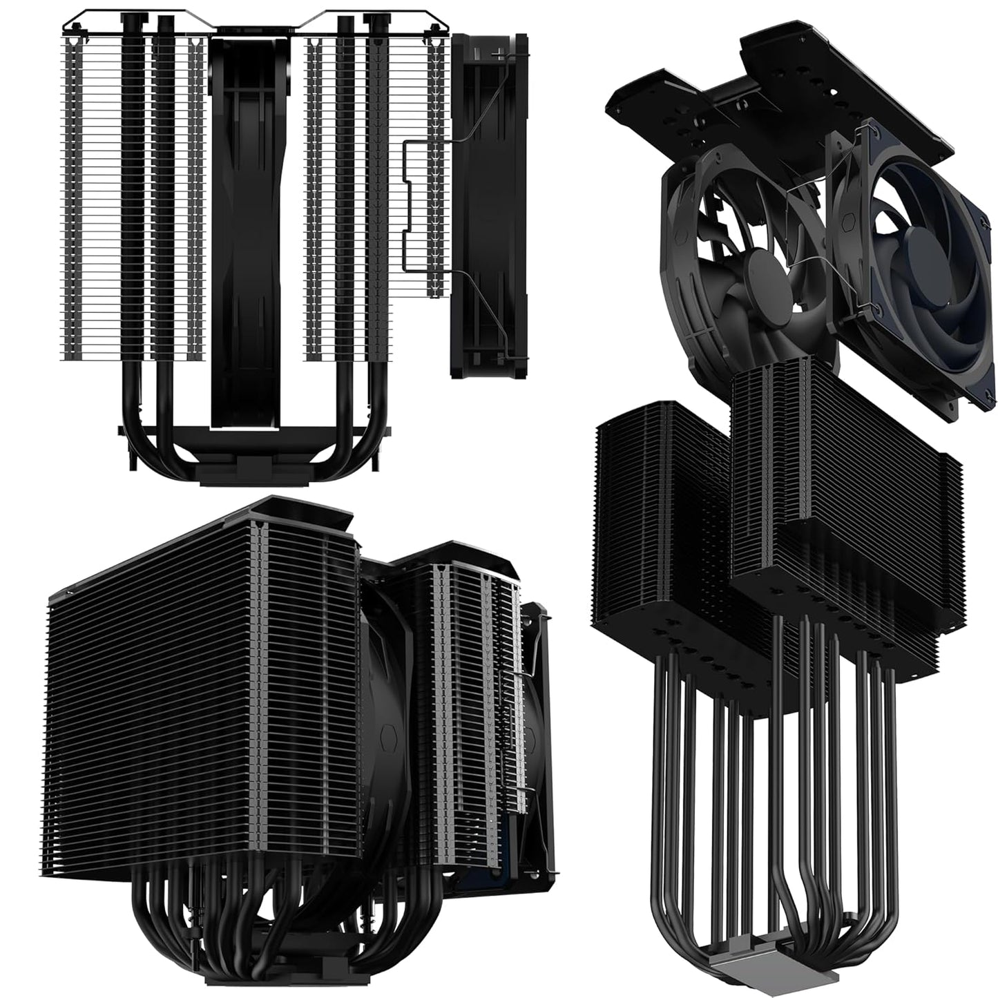 COOLER MASTER MASTERAIR MA824 STEALTH 120MM DUAL TOWER CPU AIR COOLER (MAM-D8PN-318PK-R1)