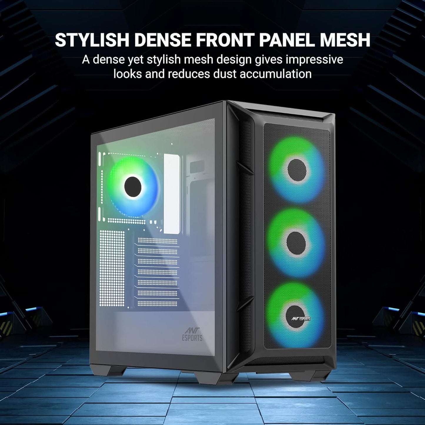 ANT ESPORTS 611 AIR MID-TOWER CABINET - BLACK