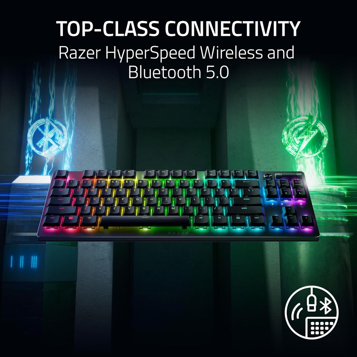 RAZER DEATHSTALKER V2 PRO TENKEYLESS - WIRELESS LOW PROFILE OPTICAL GAMING KEYBOARD (LINEAR RED SWITCH) - US LAYOUT FRML