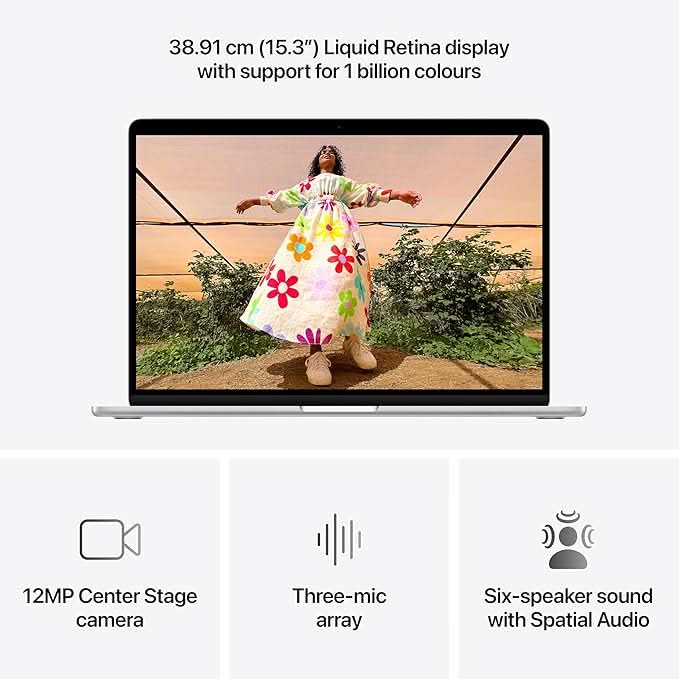 Apple 15-inch MacBook Air M5 chip with 10 core CPU and 10 core GPU, 24GB, 1TB SSD - Silver