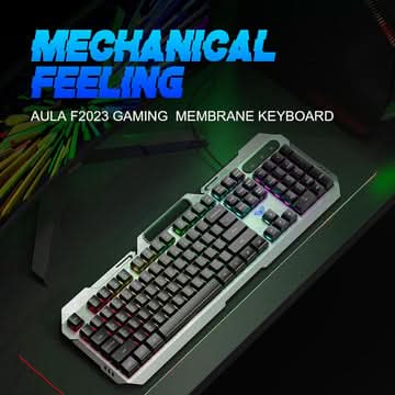 AULA F2023 Full Size Membrane Wired Gaming Keyboard Black