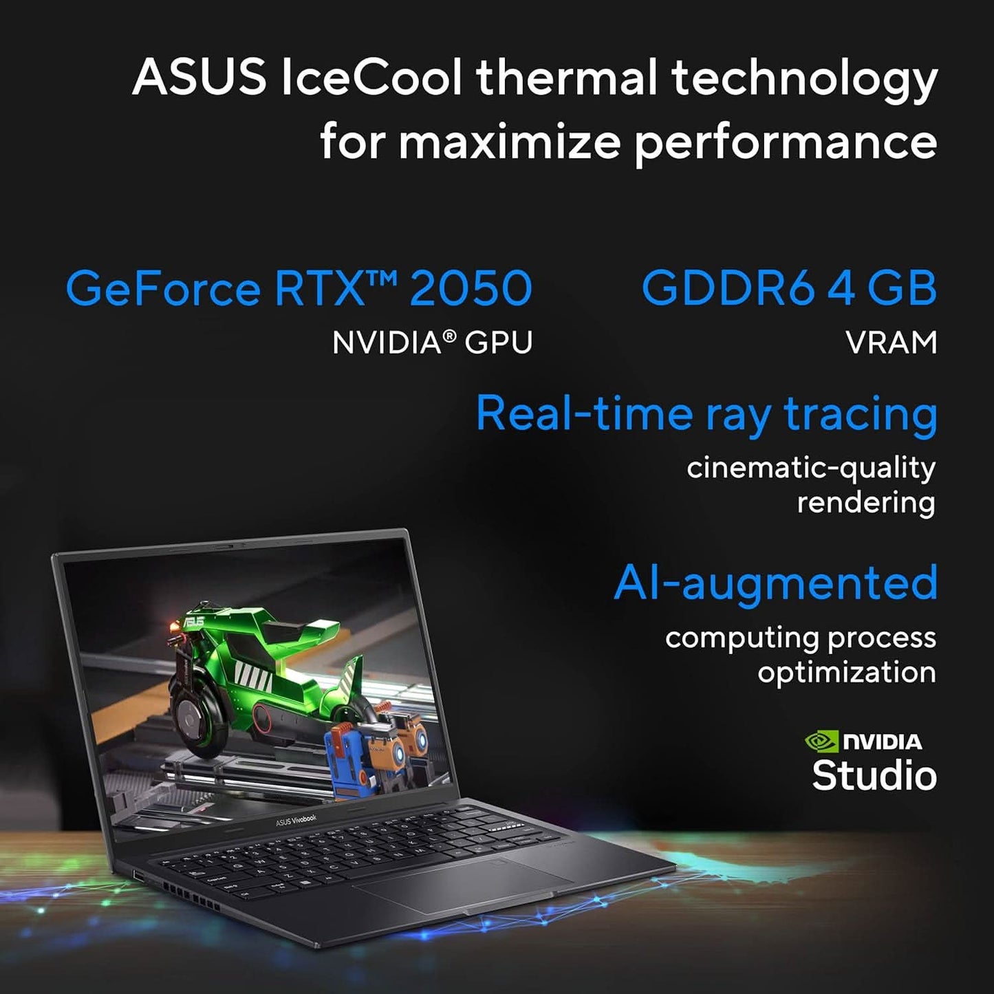 ASUS CREATOR SERIES VIVOBOOK 14X OLED (2023), INTEL CORE I7-12650H 12TH GEN, 14 INCH (35.56 CM) 2.8K 90HZ OLED, CREATOR/GAMING LAPTOP (16GB/1TB/4GB RTX 2050/WIN11/FP/BLACK/1.4 KG), K3405ZFB-KM751WS