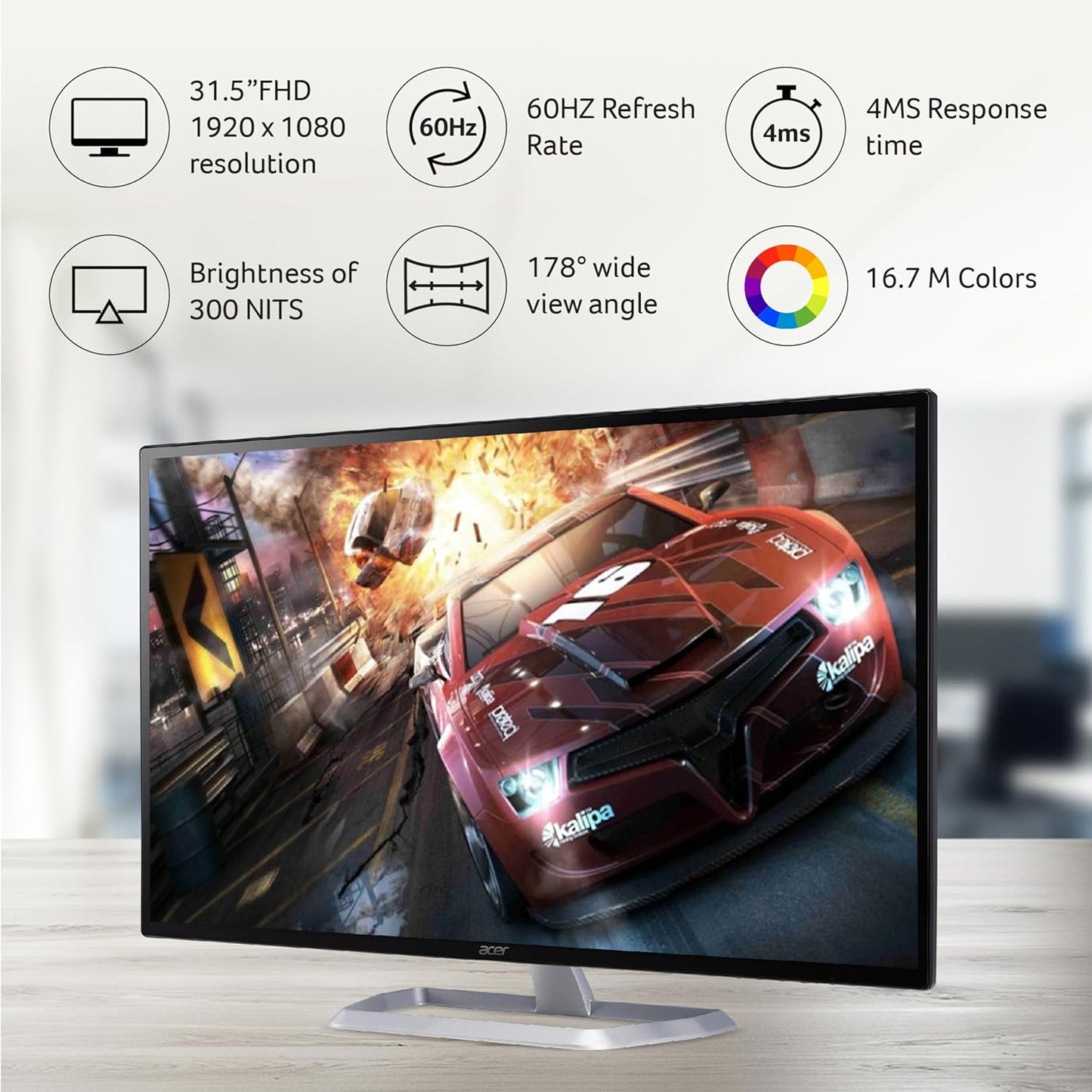 ACER EB321HQAB 80.01 CM (31.5 INCH) FULL HD LED BACKLIT IPS PANEL MONITOR