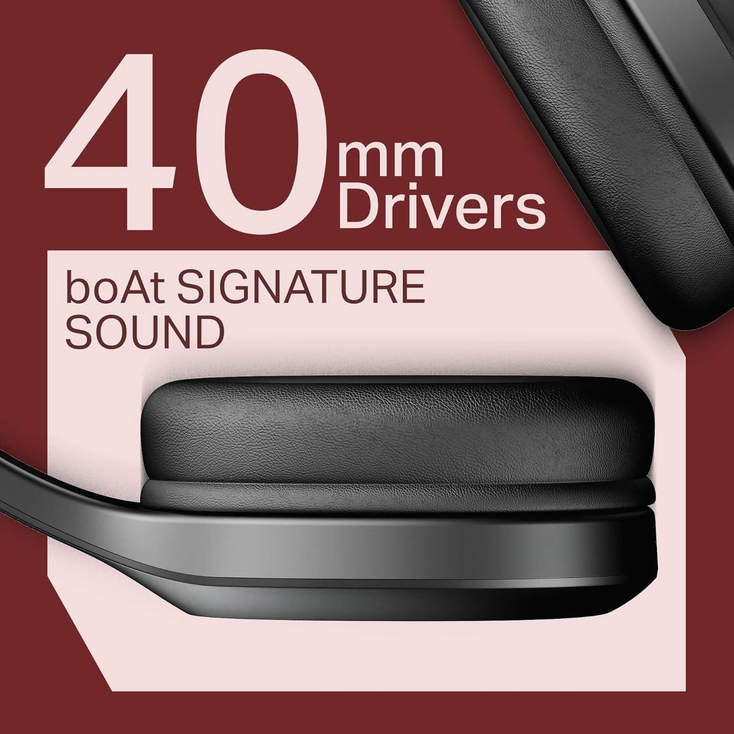 Boat Rockerz 412 40Ms Low Latency, Bluetooth Wireless Over Ear Headphone with Mic (Active Black)