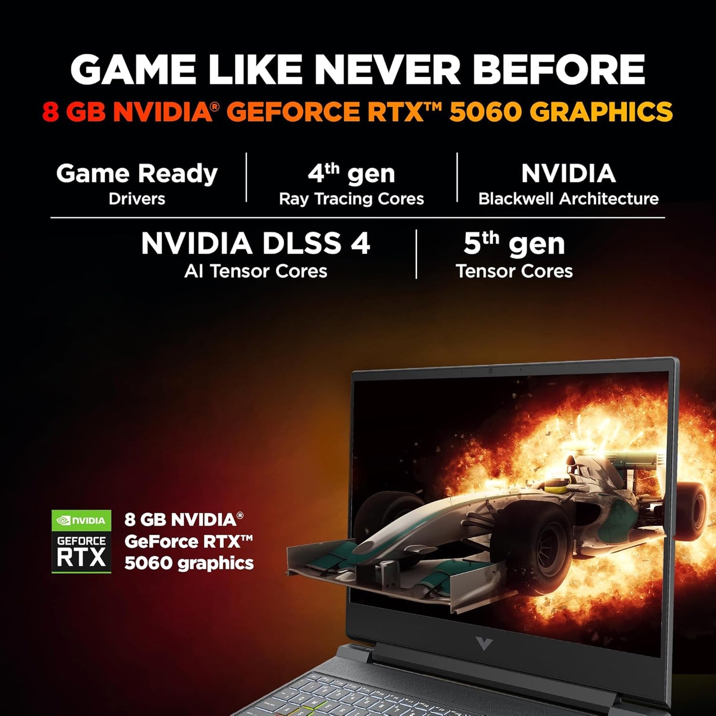 HP VICTUS, 13TH GEN INTEL CORE I7-13620H, 8GB RTX 5060, 24GB DDR5(UPGRADEABLE) 1TB SSD, 144HZ, 300NITS, IPS, FHD, 15.6"/39.6CM, WIN11, M365* OFFICE 24, MICA SILVER, 2.29KG, FA2308TX