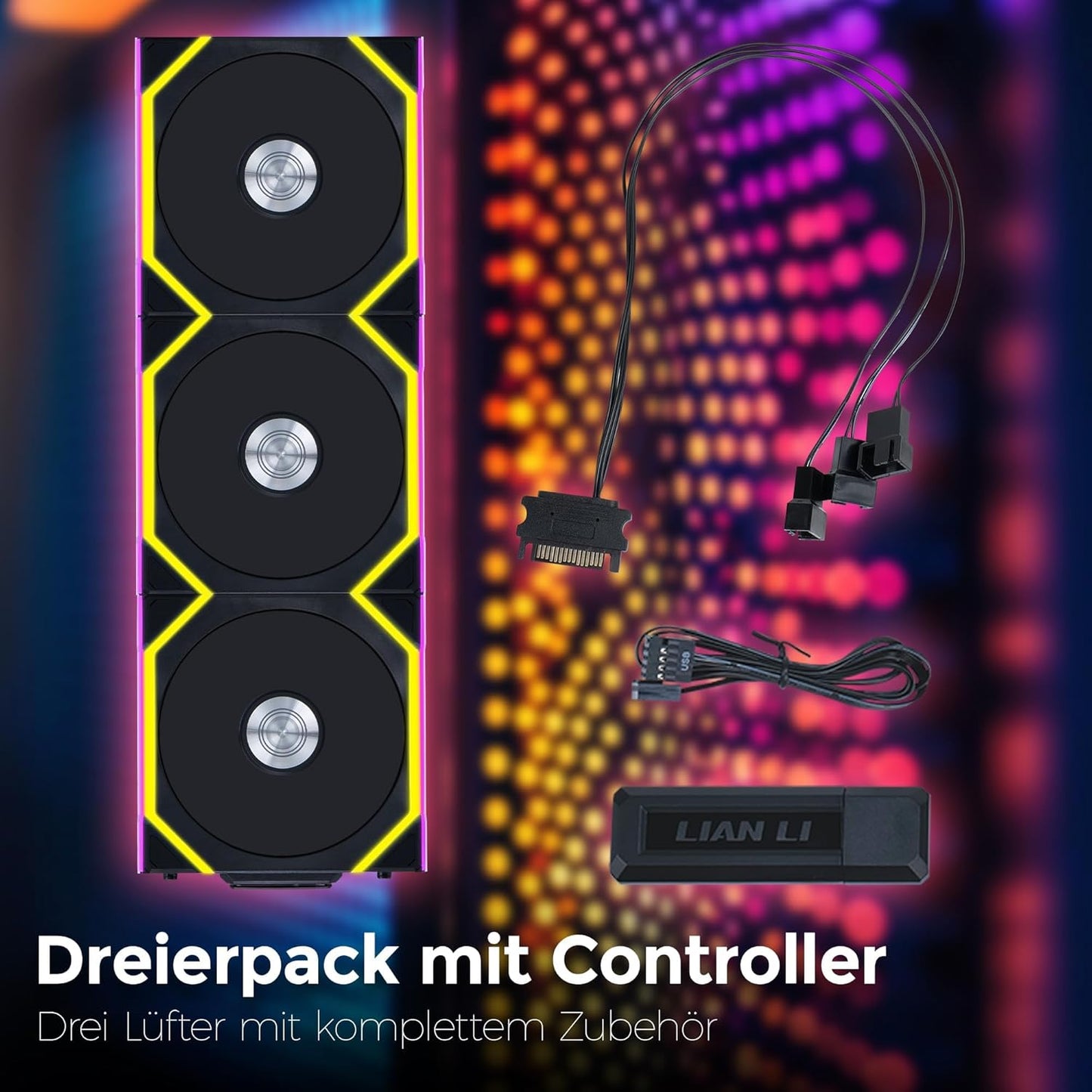 LIAN LI UNI FAN SL WIRELESS 3 X 120MM KIT CASE BLACK G99.12SL1W3B.IN