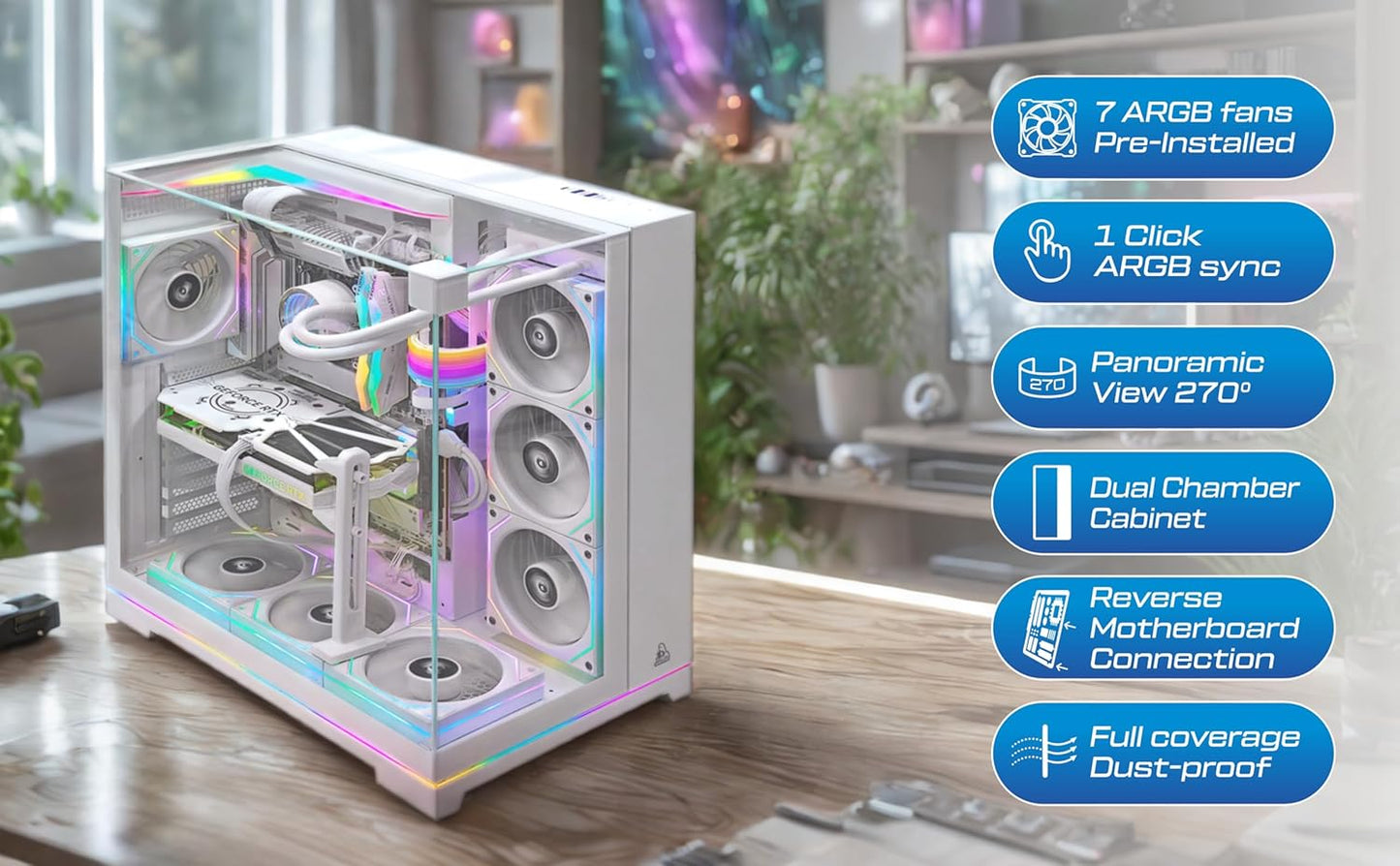 TAG GAMERZ SUPERNOVA MID-TOWER GAMING CABINET WHITE