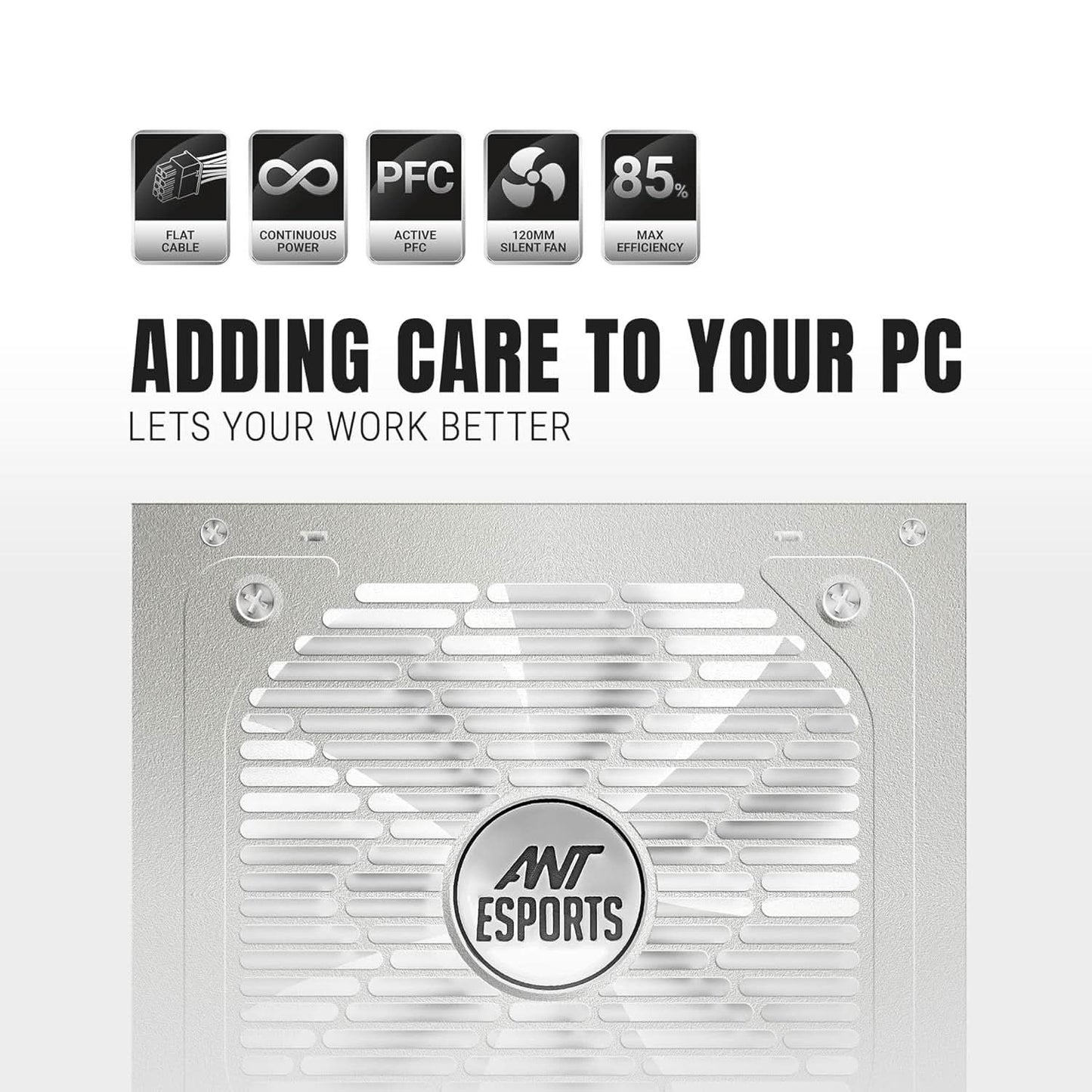 ANT ESPORTS RX550 550 WATT 80 PLUS BRONZE CERTIFIED POWER SUPPLY - WHITE