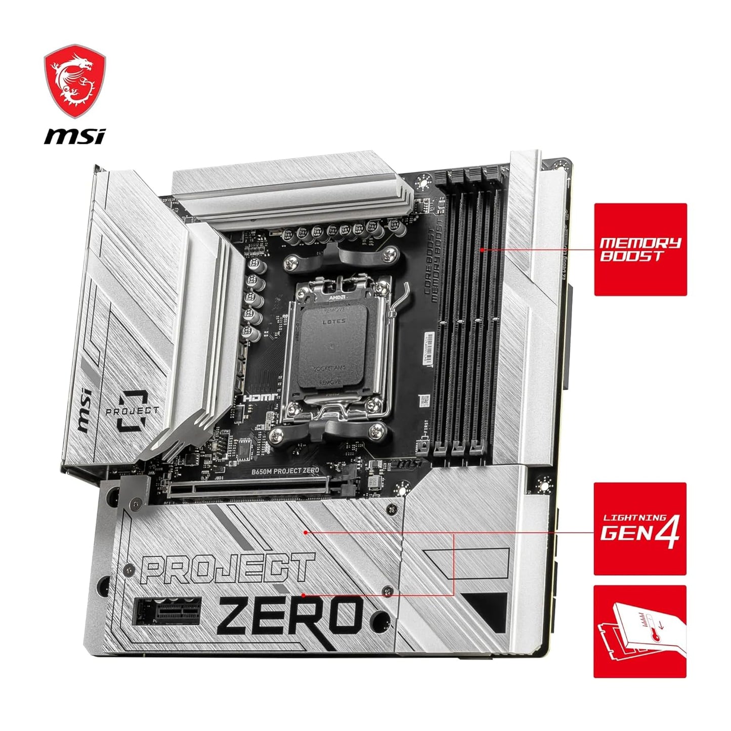 MSI B650M PROJECT ZERO MOTHERBOARD